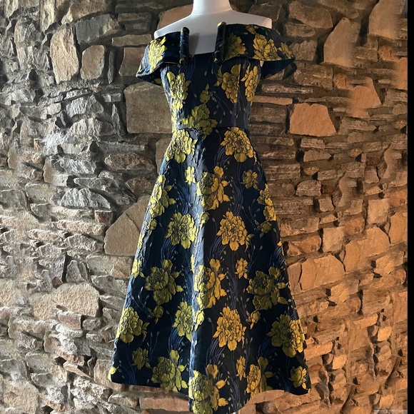Cenia New York Off-the-Shoulder Jacquard Dress
